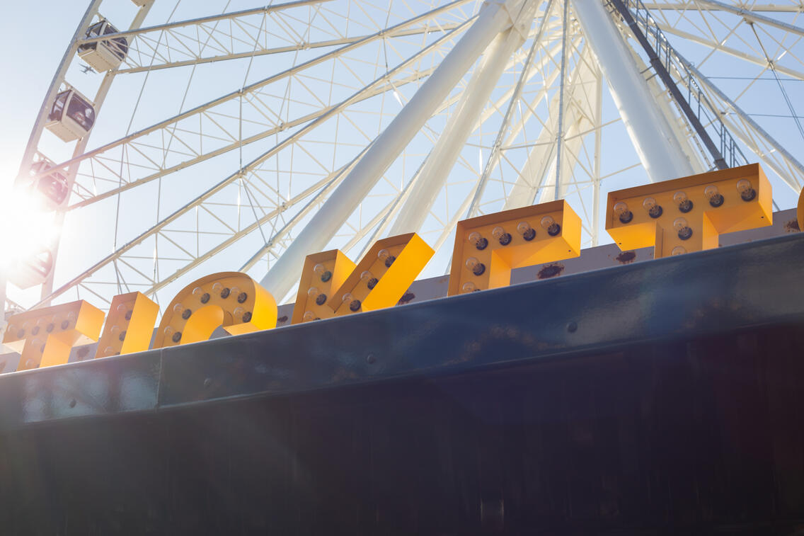 Artsy shot of a ticket booth